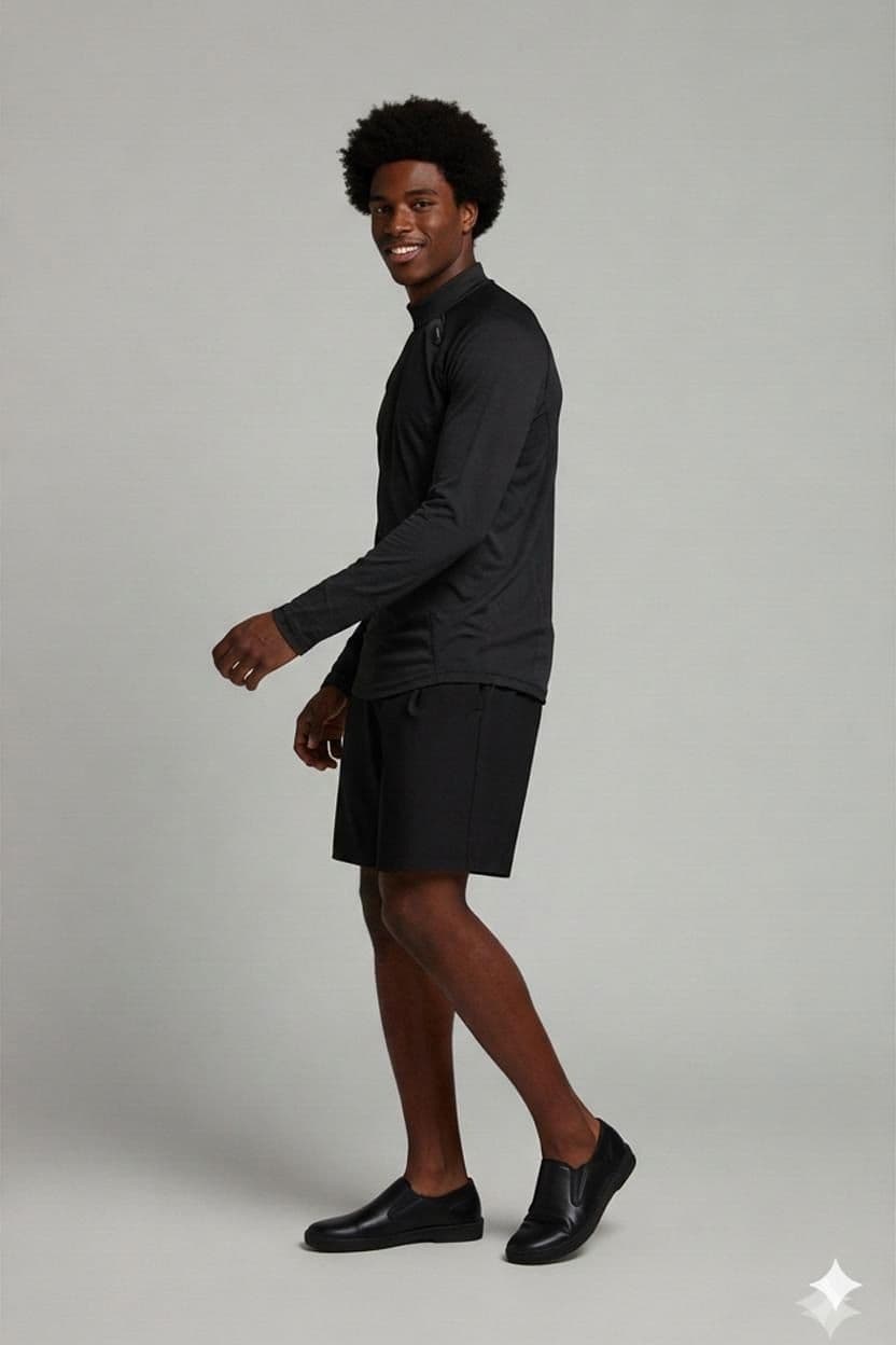 WEDZE Black Thermal Base Layer Mock Neck Top for Winter Sports 1