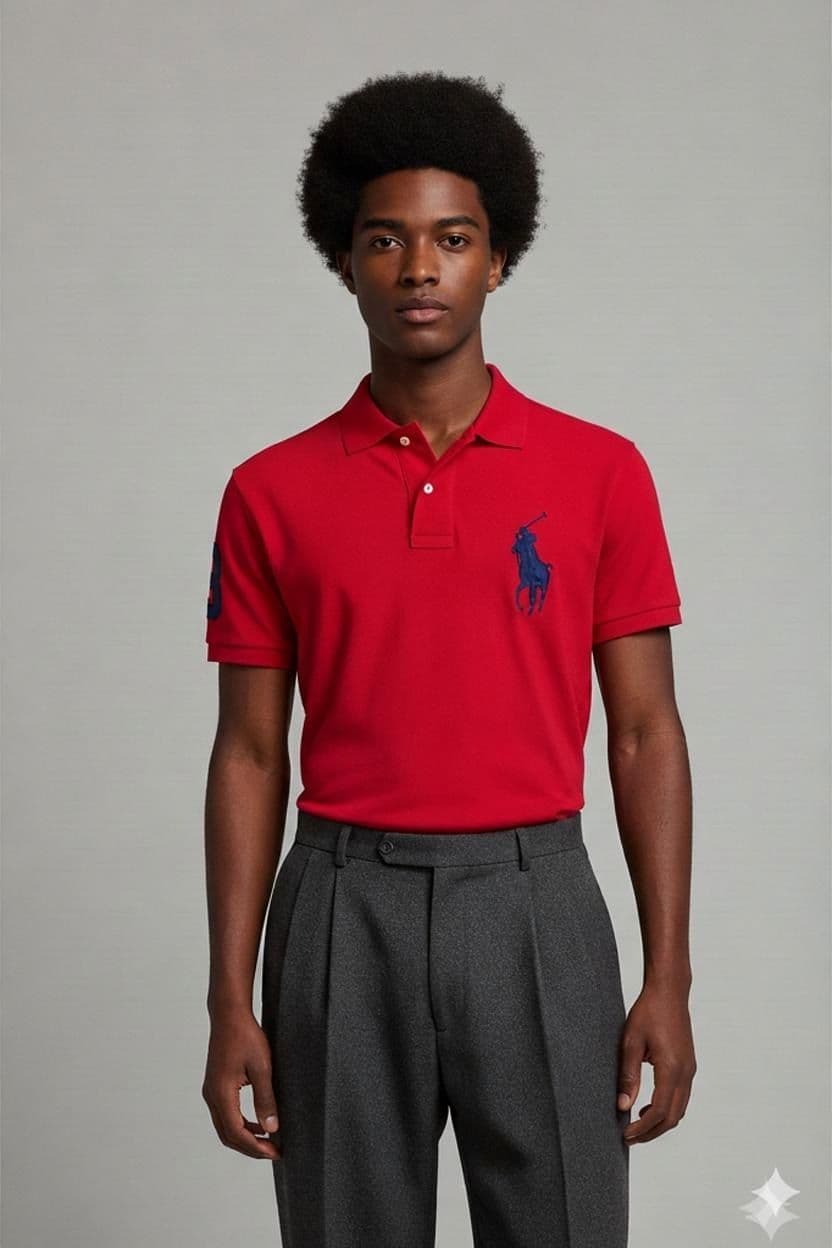 Polo Ralph Lauren Red Custom Fit Polo Shirt - Size M