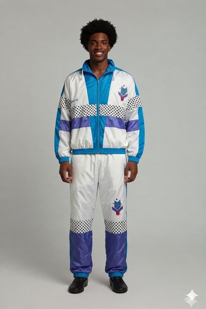 Vintage Hummel Tracksuit Set - Blue/White/Purple - Size 32 1