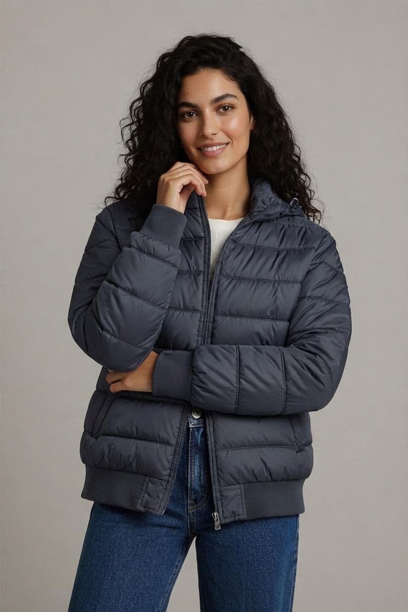Joma Grey Quilted Puffer Jacket - Size M
