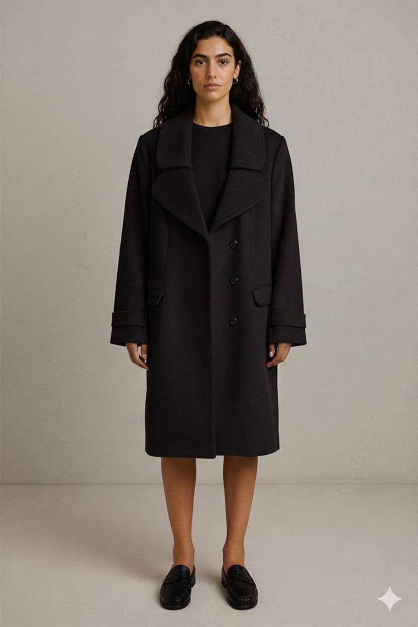 Dunn's Black Double-Breasted Jacket - Size 12