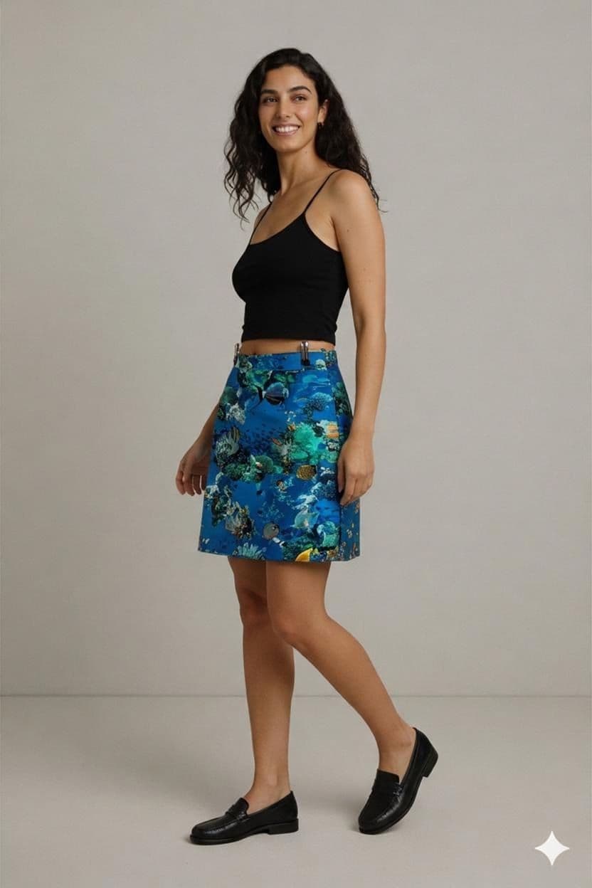 Marc Cain Unterwasser-Print Mini Rock - Größe S 1