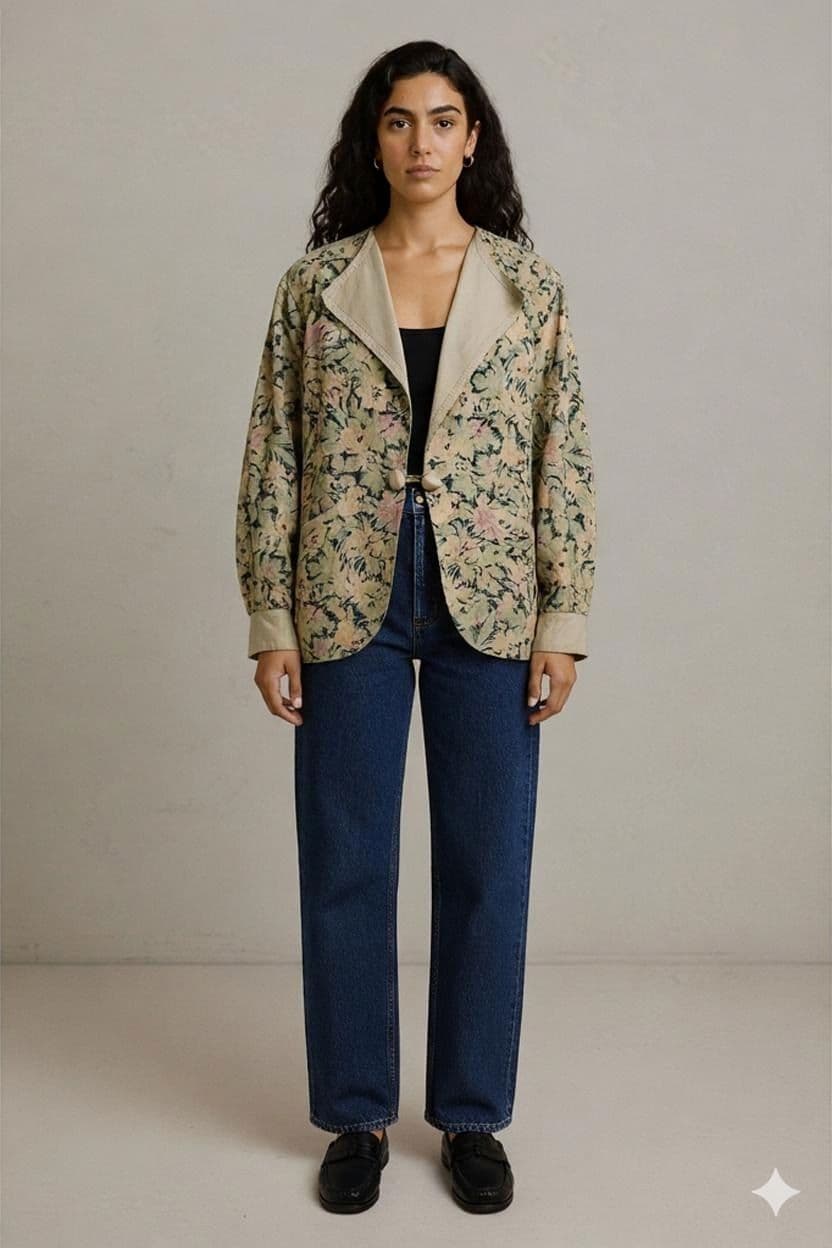 Vintage Blazer mit Blumenmuster - Made in Italy 1