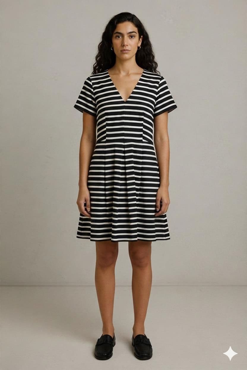 GAP Gestreiftes Kleid Schwarz-Weiß - Größe S