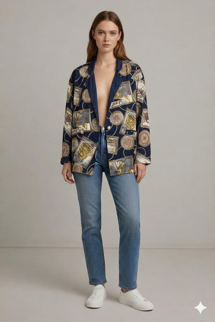 PLATINUM Blazer mit nautischem Print - Größe M (42) 1