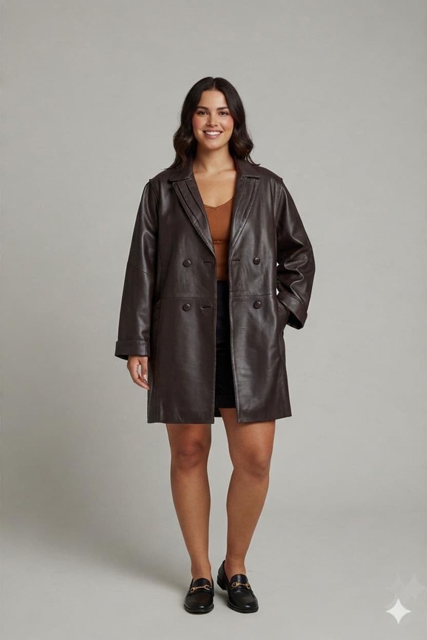 vintage 80s Lederjacke Oversized - Größe 46 1