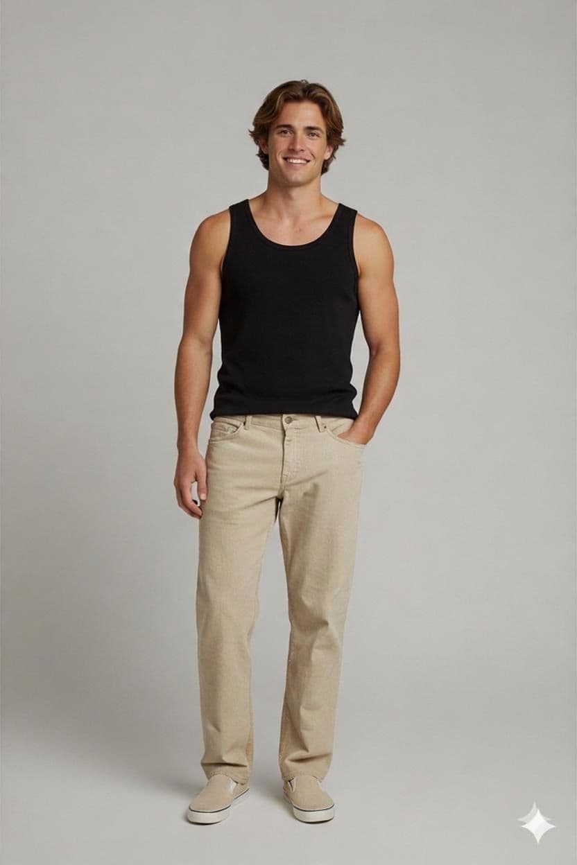 vintage 90s H.I.S Beige Cotton Jeans - Size 34-34 1