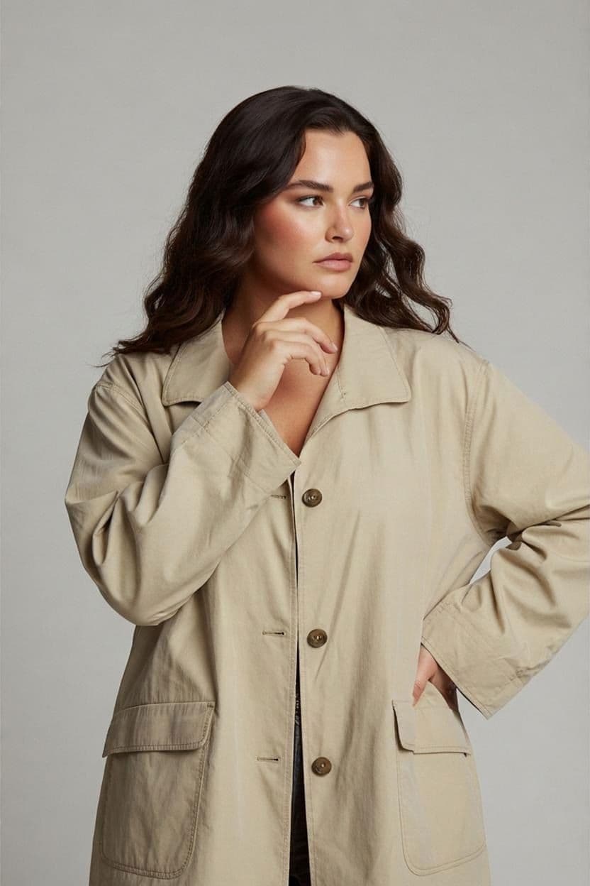 vintage 90s Dinomoda Beige Trench Coat - Size 44 1