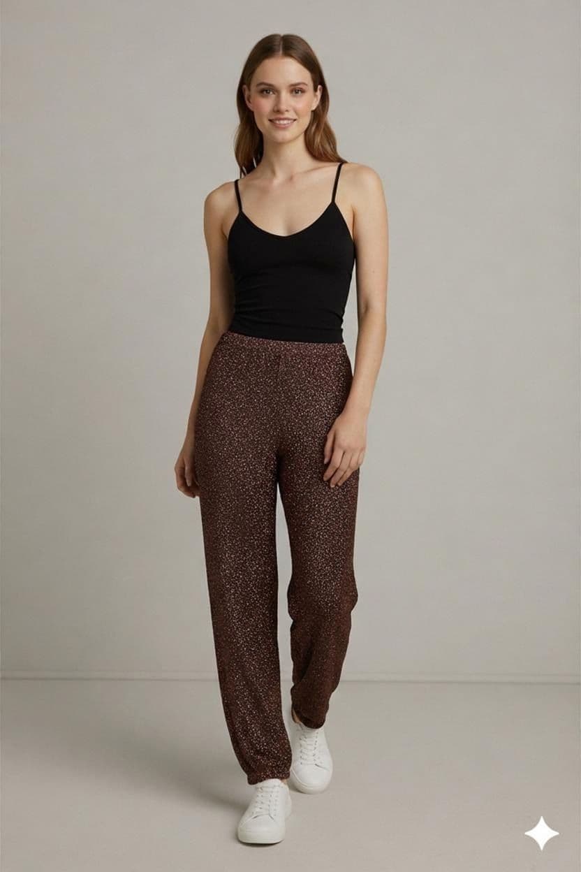 Aniye By Metallic Bronze Knit Sweatpants - Size S 1
