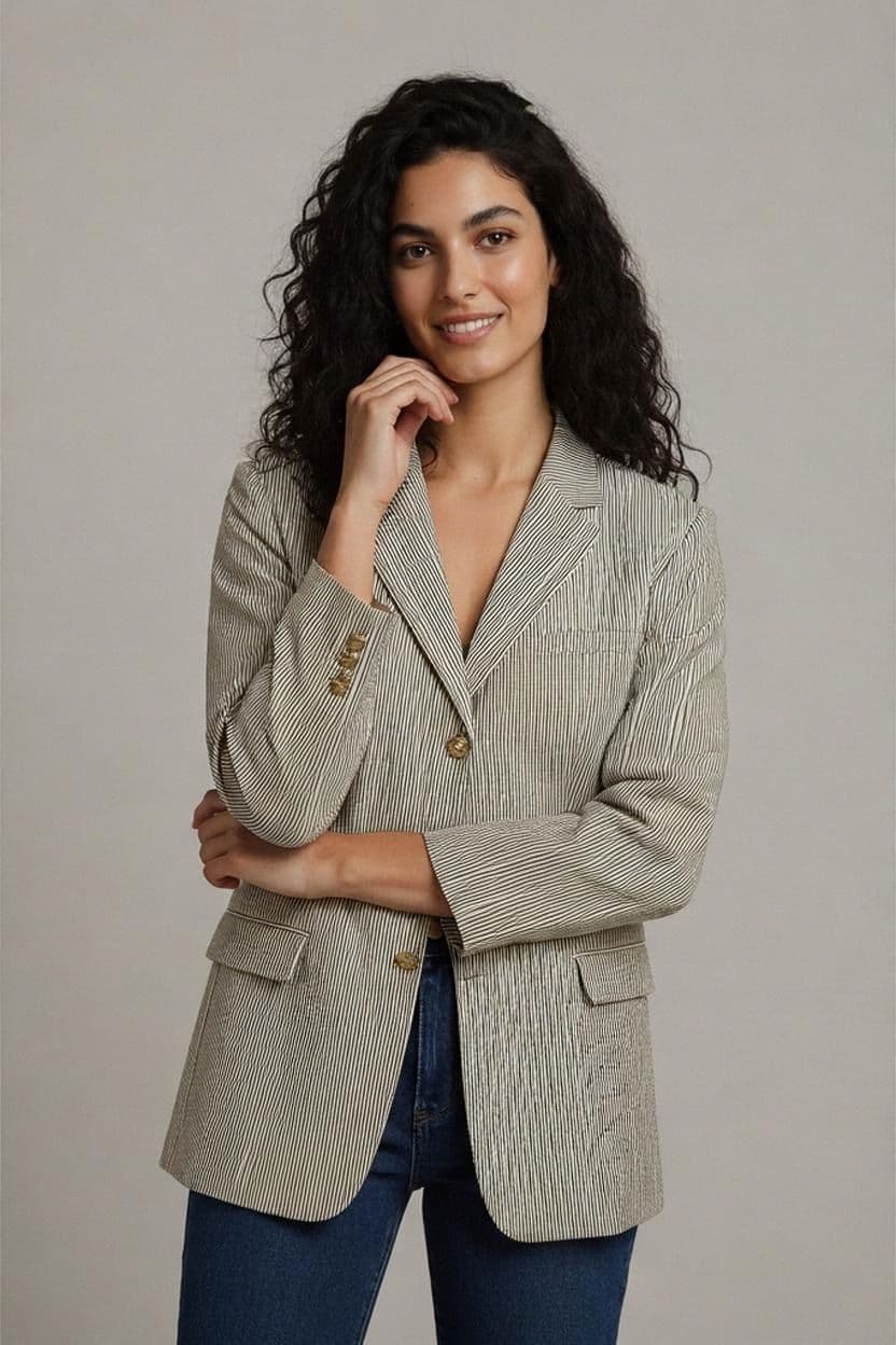 Vintage 90s Wagner & Glass Vienna Striped Blazer - Size 50 1