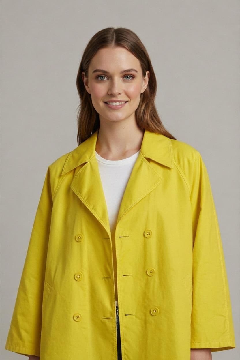AMICA Bright Yellow Waterproof Double-Breasted Jacket - Size S 1