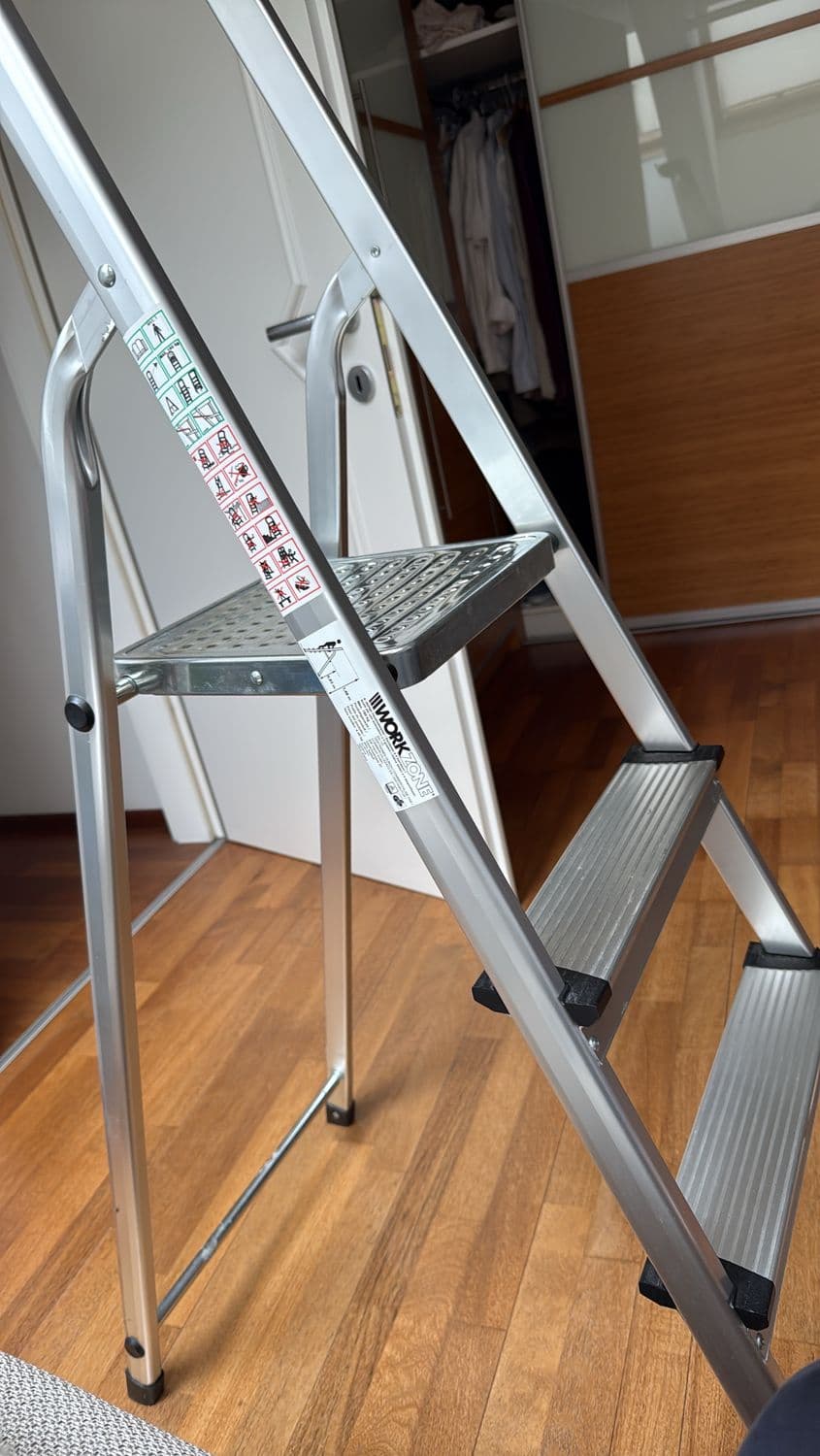 WORK ONE Aluminum Step Ladder - Sturdy Household Stepladder 2