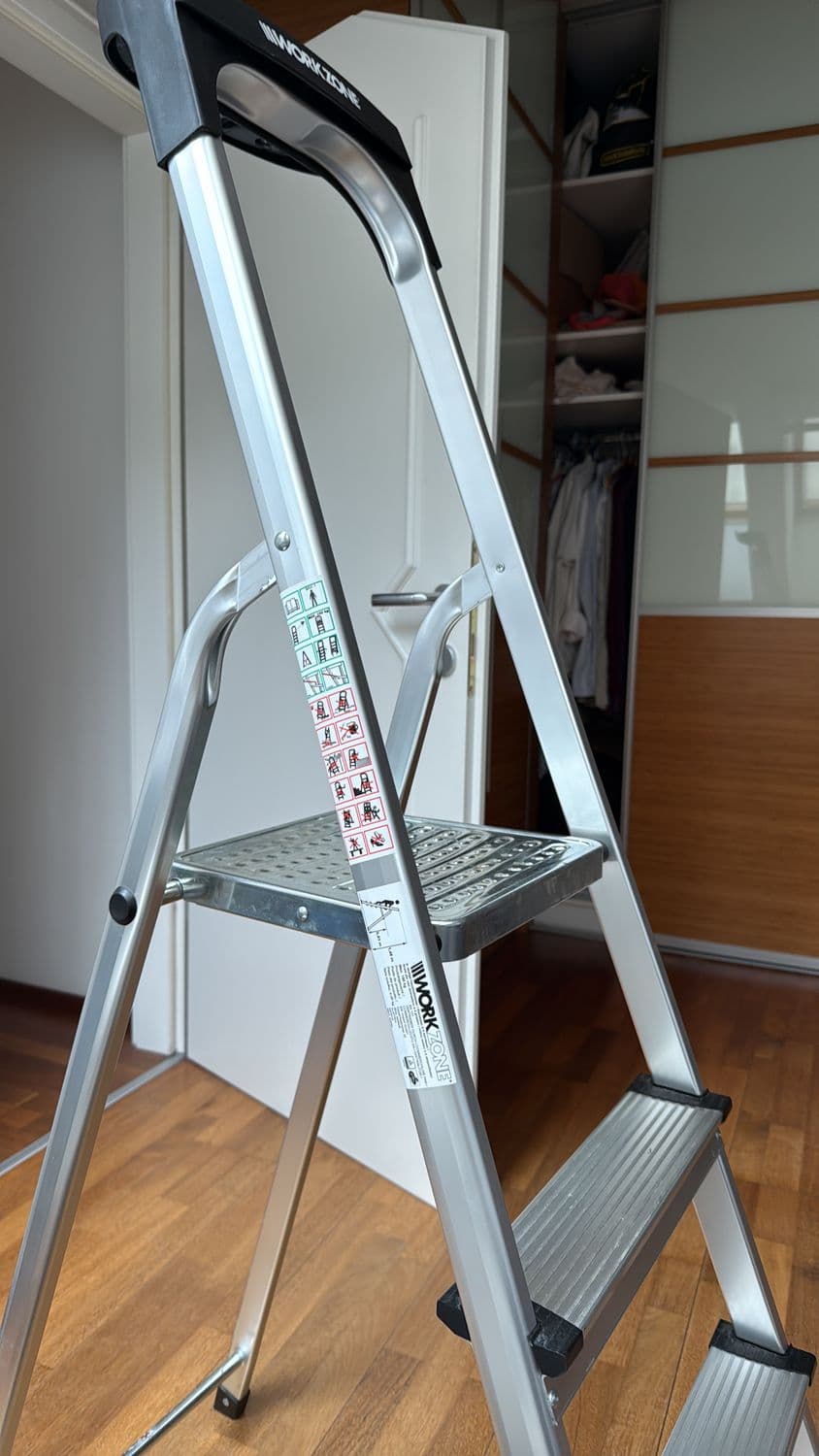WORK ONE Aluminum Step Ladder - Sturdy Household Stepladder 3