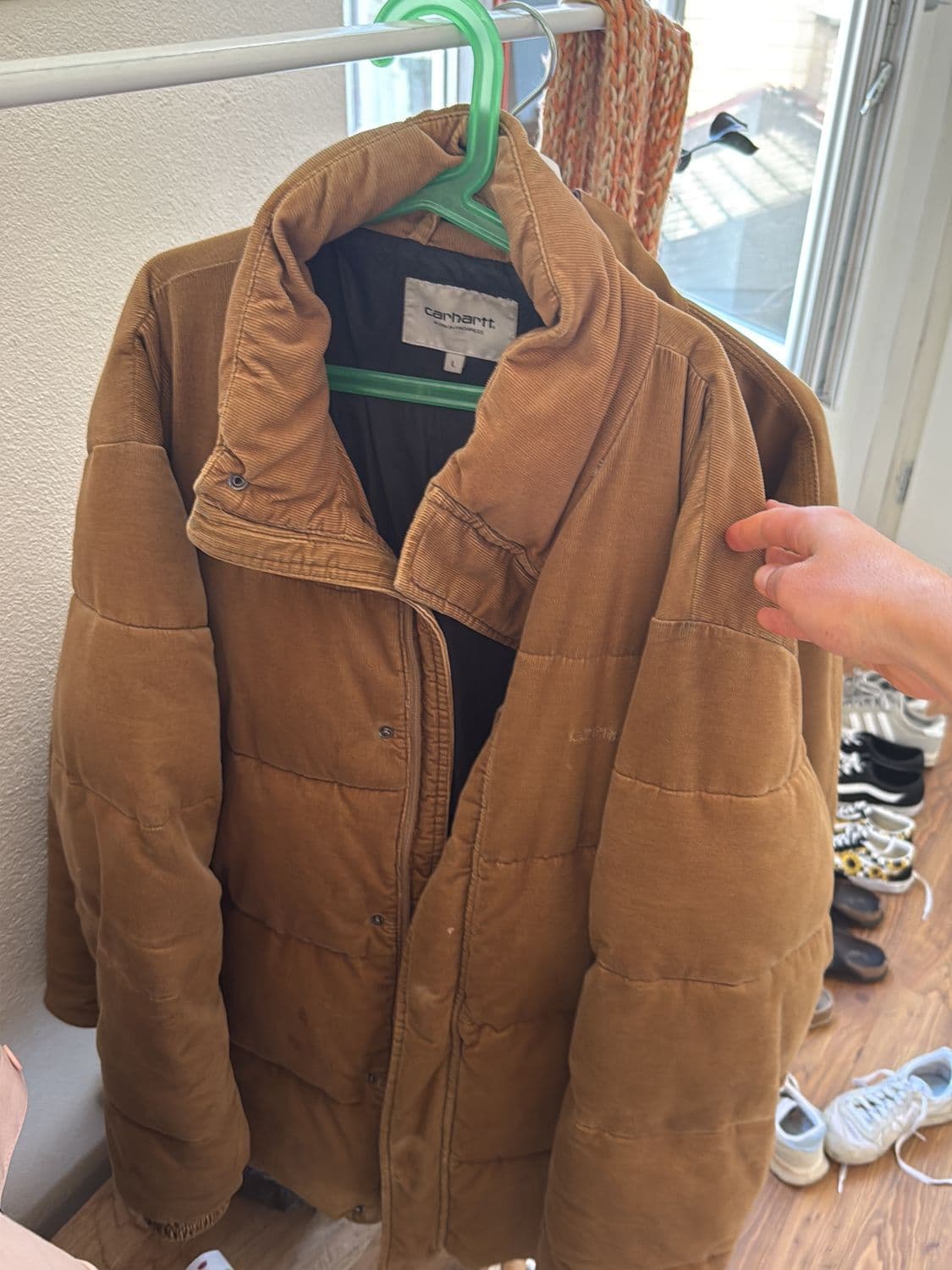 Carhartt Brown Corduroy Puffer Jacket - Size L 2