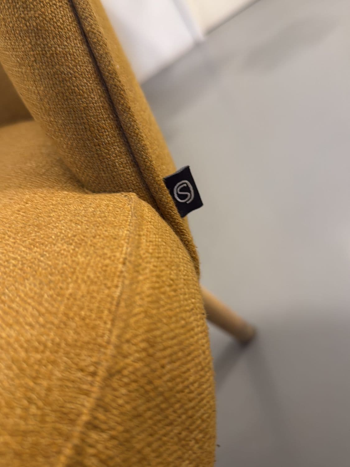 Stylish Mustard Yellow Accent Chair with Wooden Legs 3