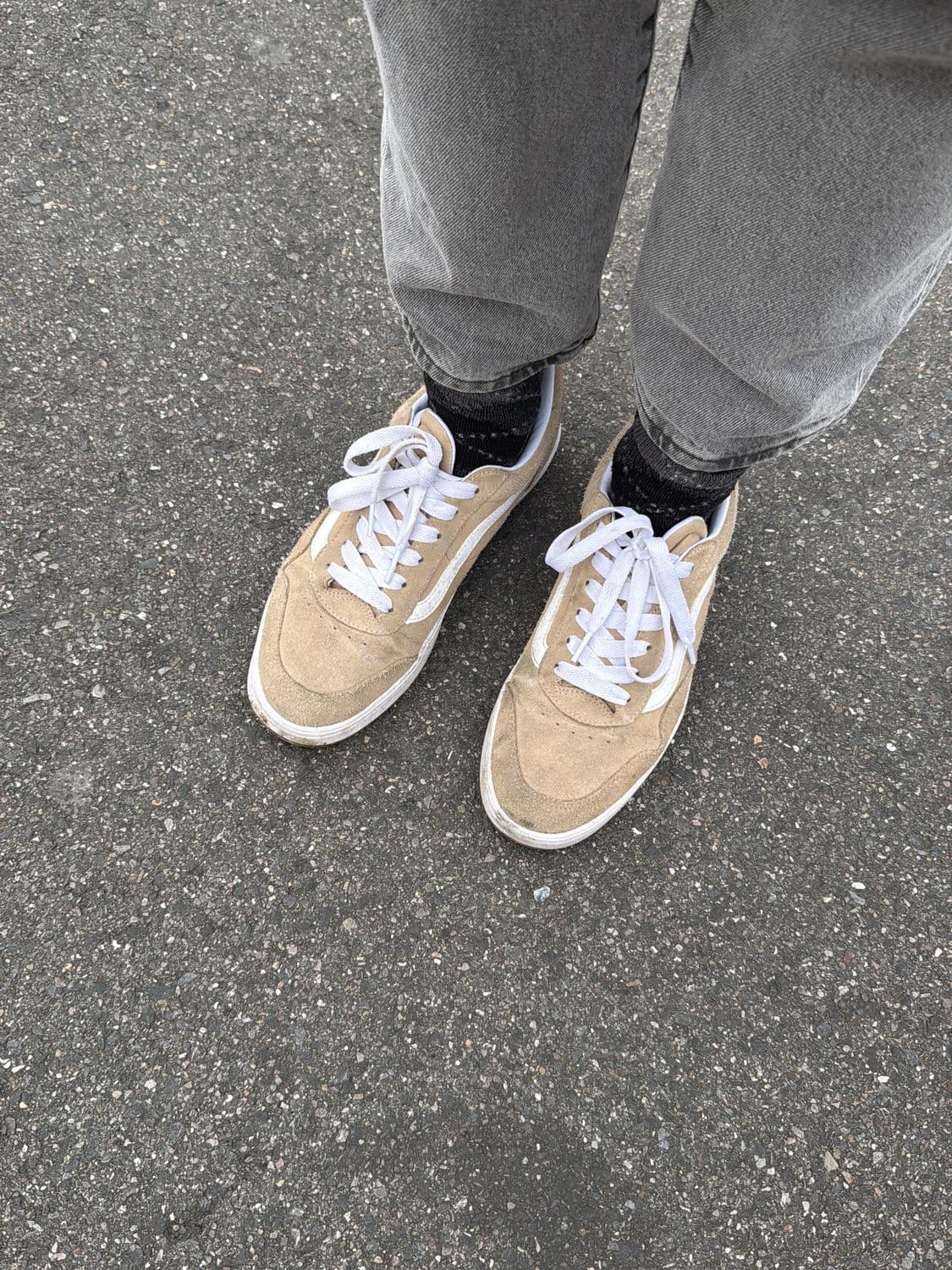 Vans Beige Suede Sneakers - Classic Low-Top Skate Shoes