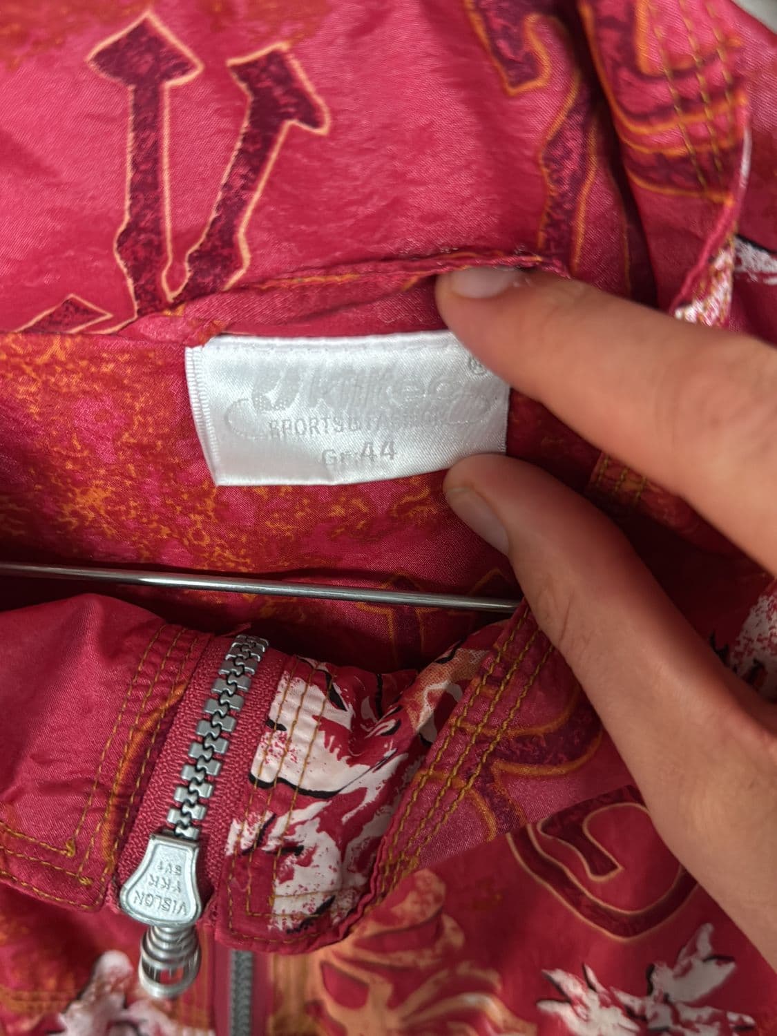 Sportline Red Floral Windbreaker Jacket - Size 44 2