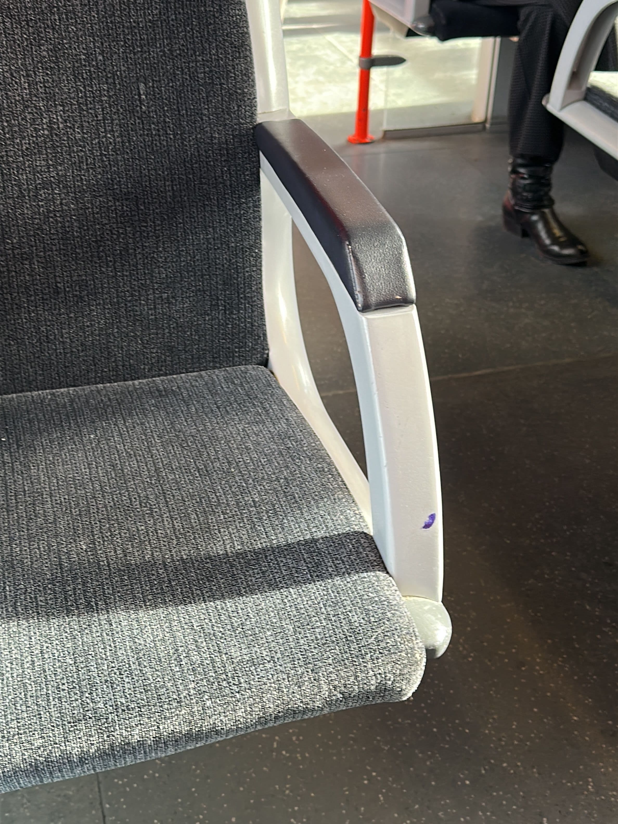 Public Transport Seat - Grey Fabric with Red Detail