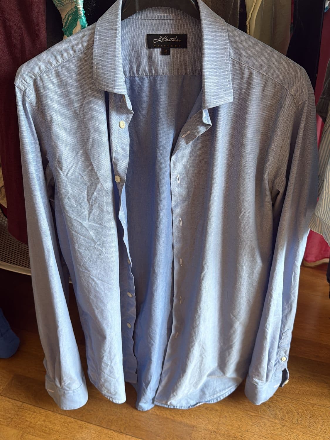 A.Brothers Tailored Light Blue Button-Down Shirt - Size M 2