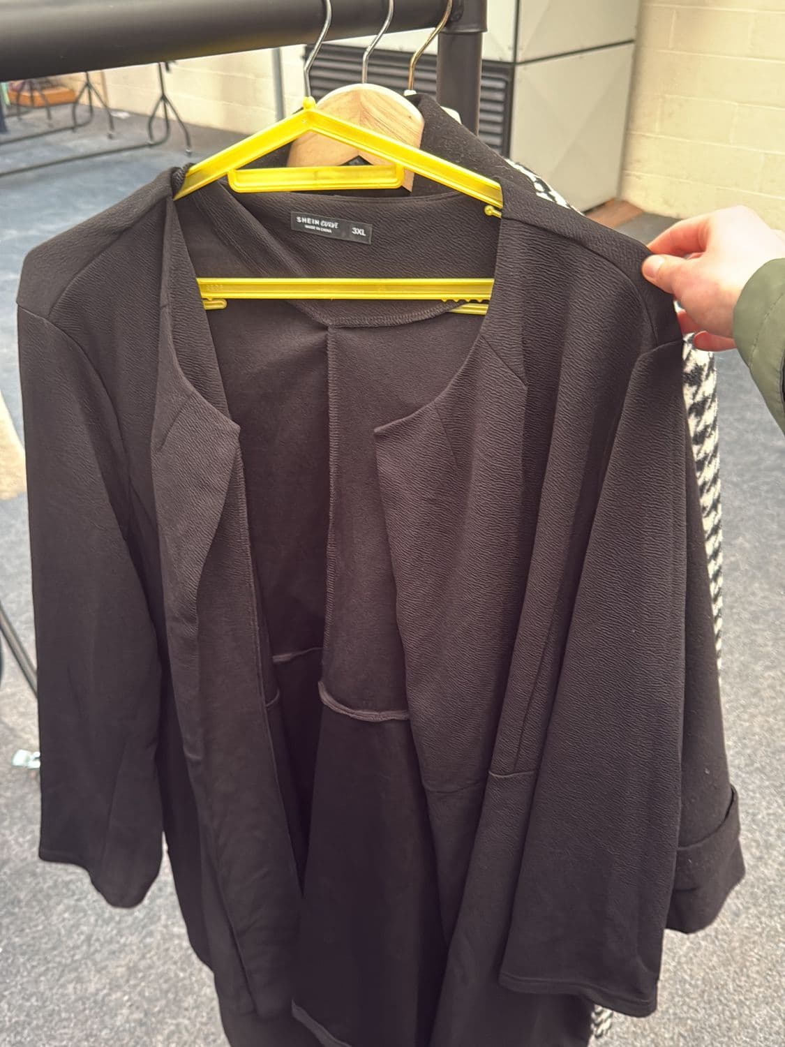 Shein Curve Black Open Front Cardigan - Size 3XL 2