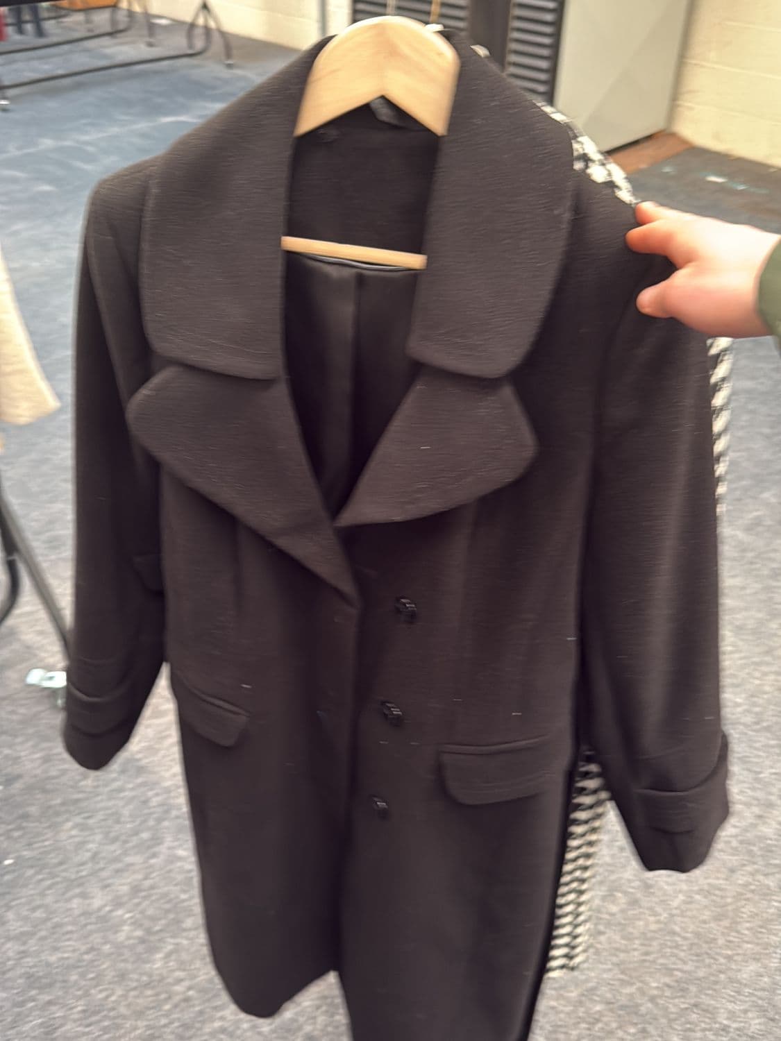 Dunn's Black Double-Breasted Jacket - Size 12 2