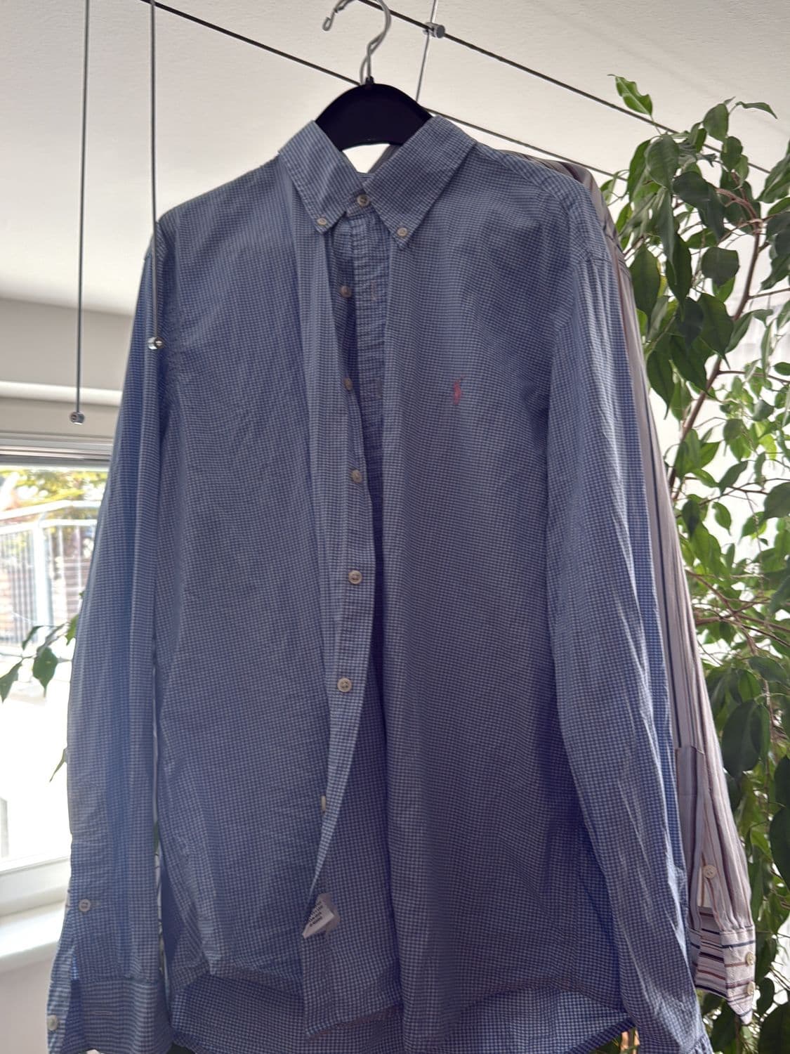 Ralph Lauren Blue Gingham Check Button-Down Shirt - Size L