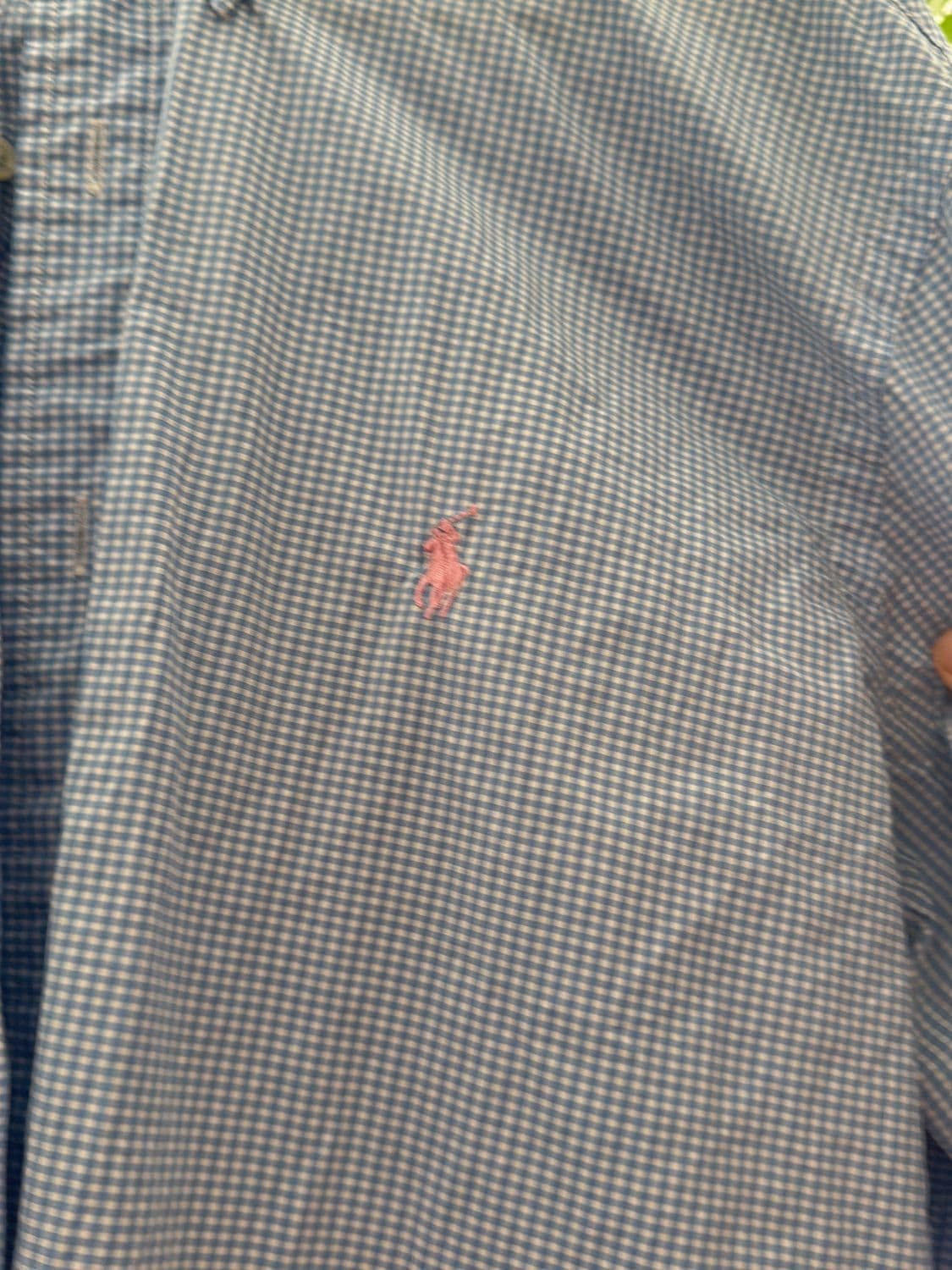 Ralph Lauren Blue Gingham Check Button-Down Shirt - Size L 2