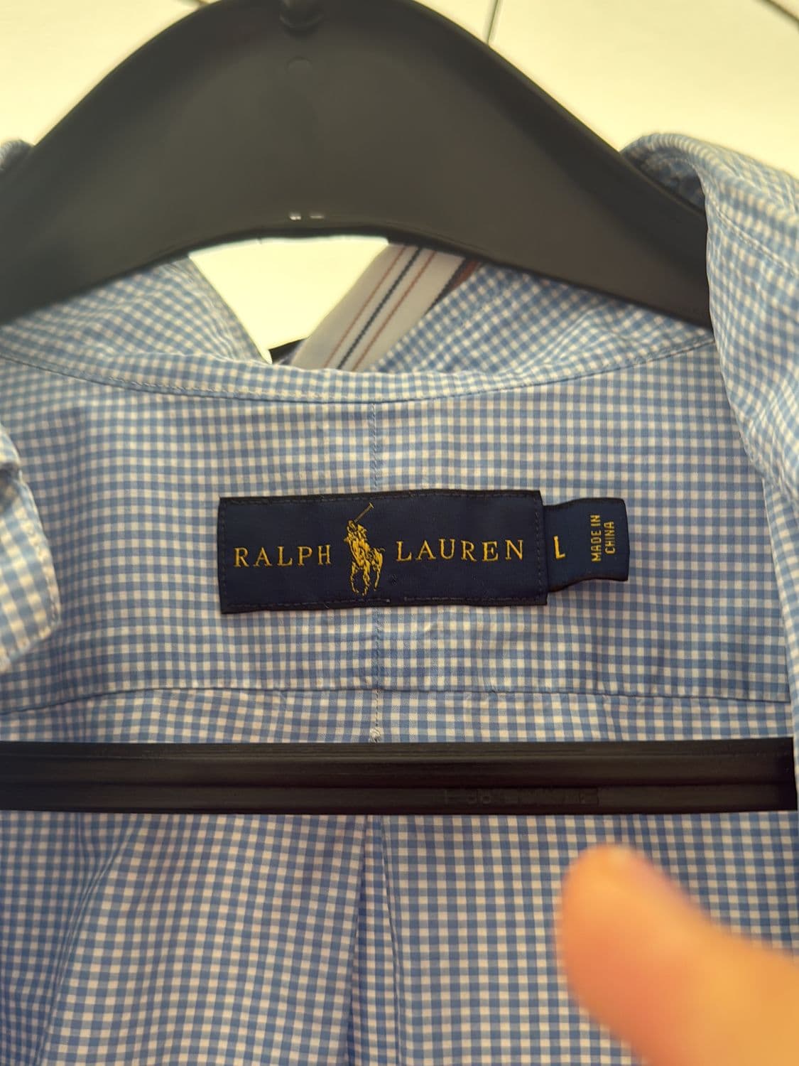 Ralph Lauren Blue Gingham Check Button-Down Shirt - Size L 3
