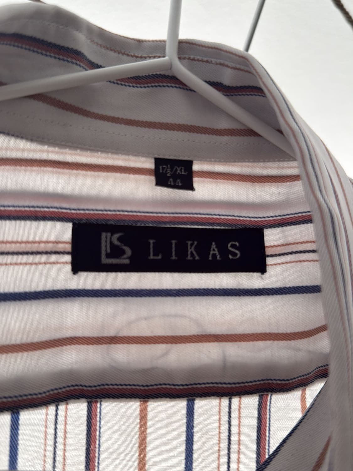 LIKAS Striped Button-Down Shirt - Size L½/XL 2