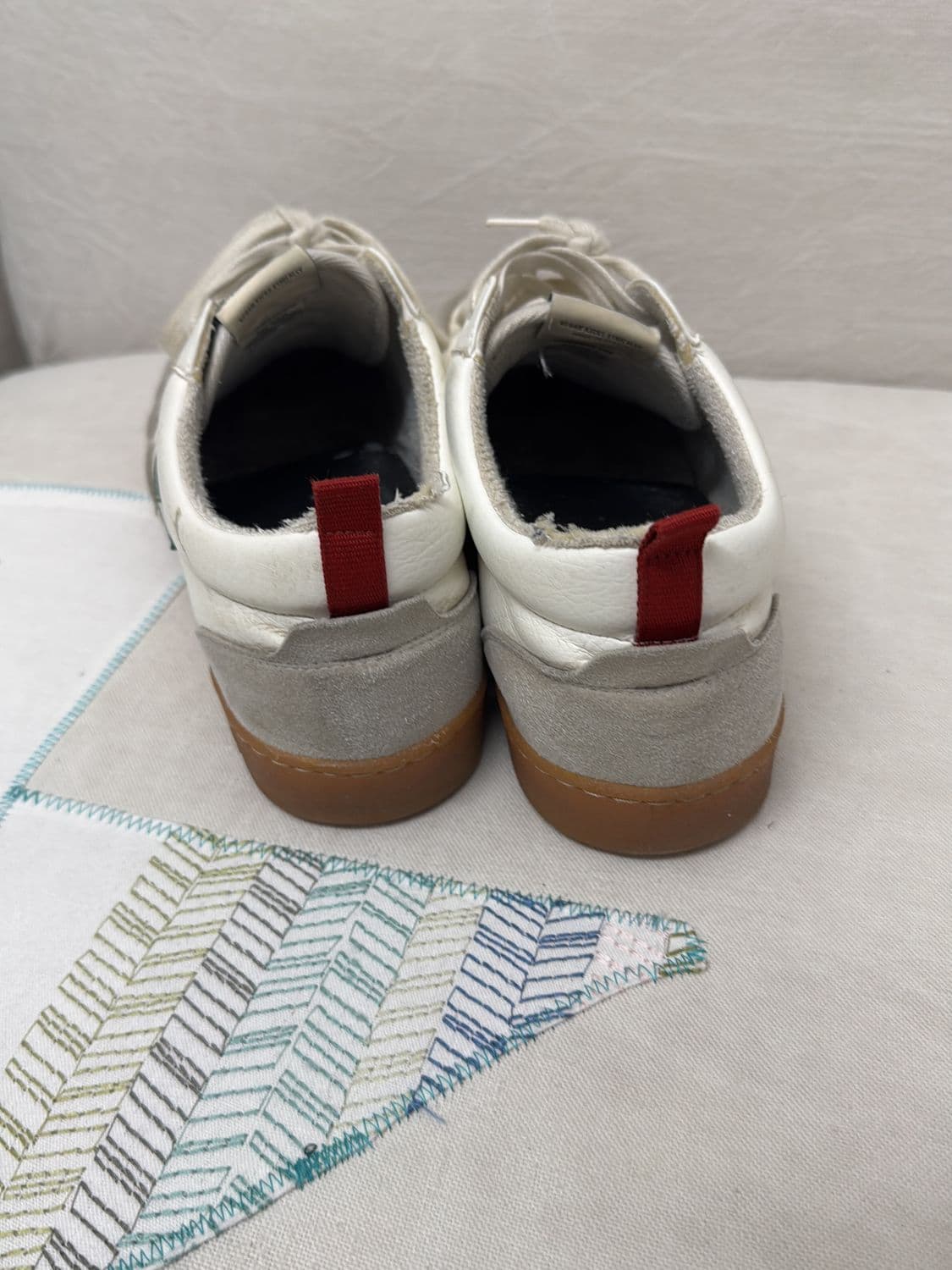 Flamingos Life White & Grey Suede Sneakers with Gum Sole 3