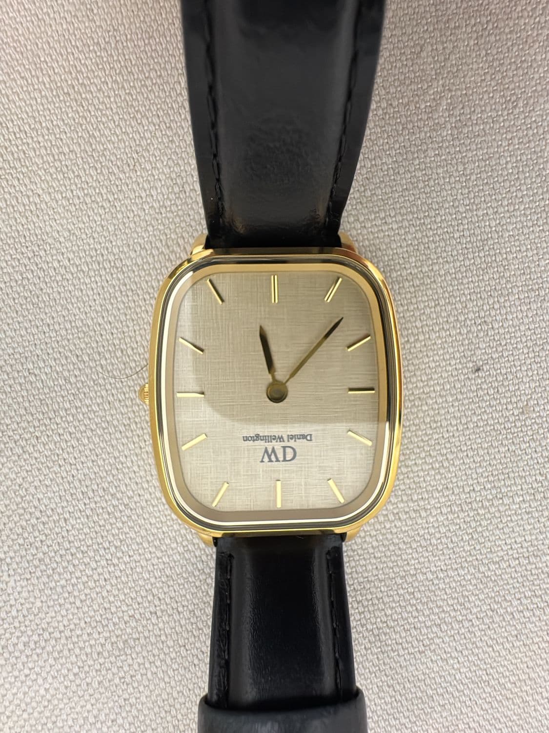 Daniel Wellington Gold-Tone Cushion Watch with Black Leather Strap 2