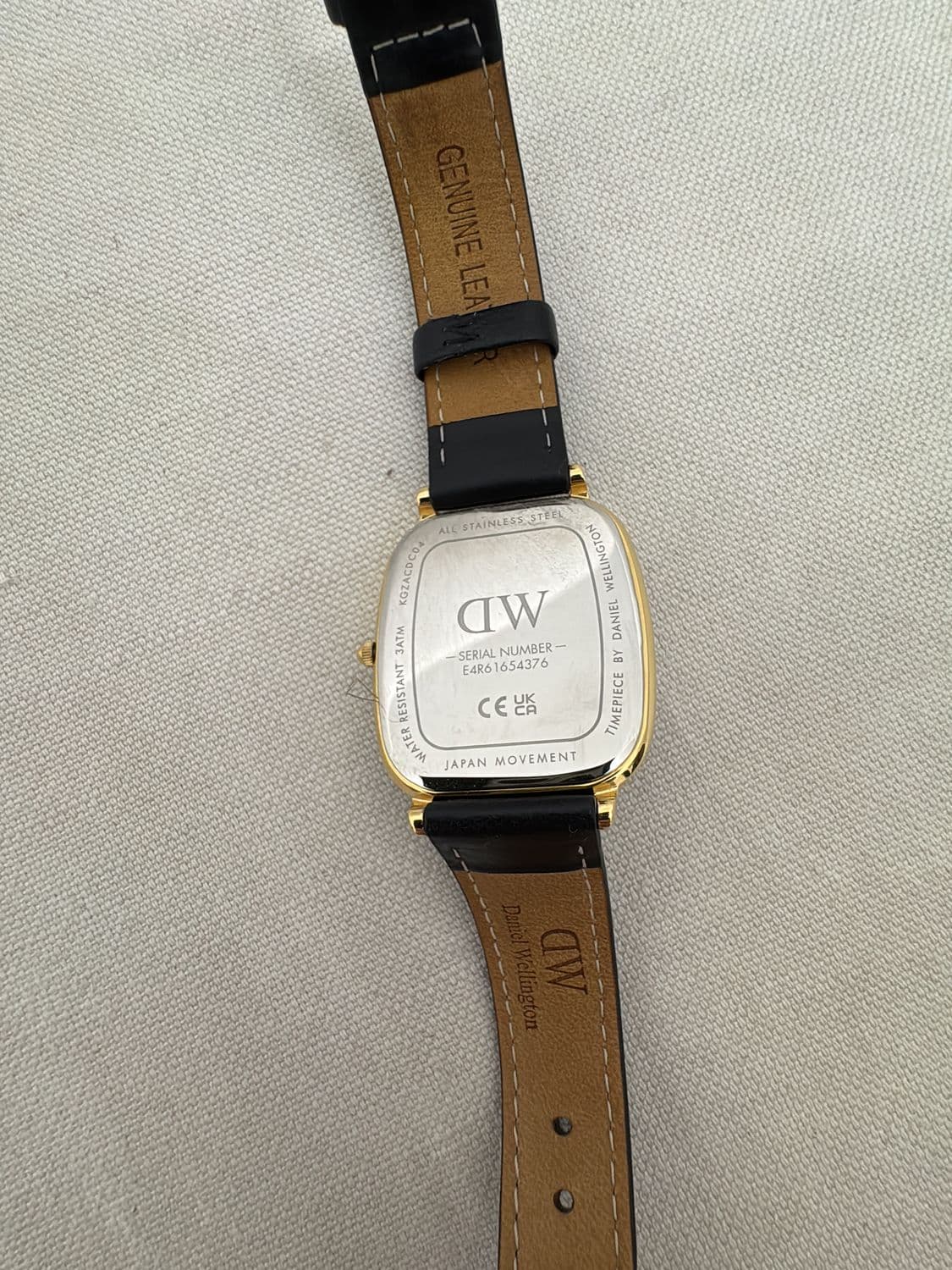 Daniel Wellington Gold-Tone Cushion Watch with Black Leather Strap 3
