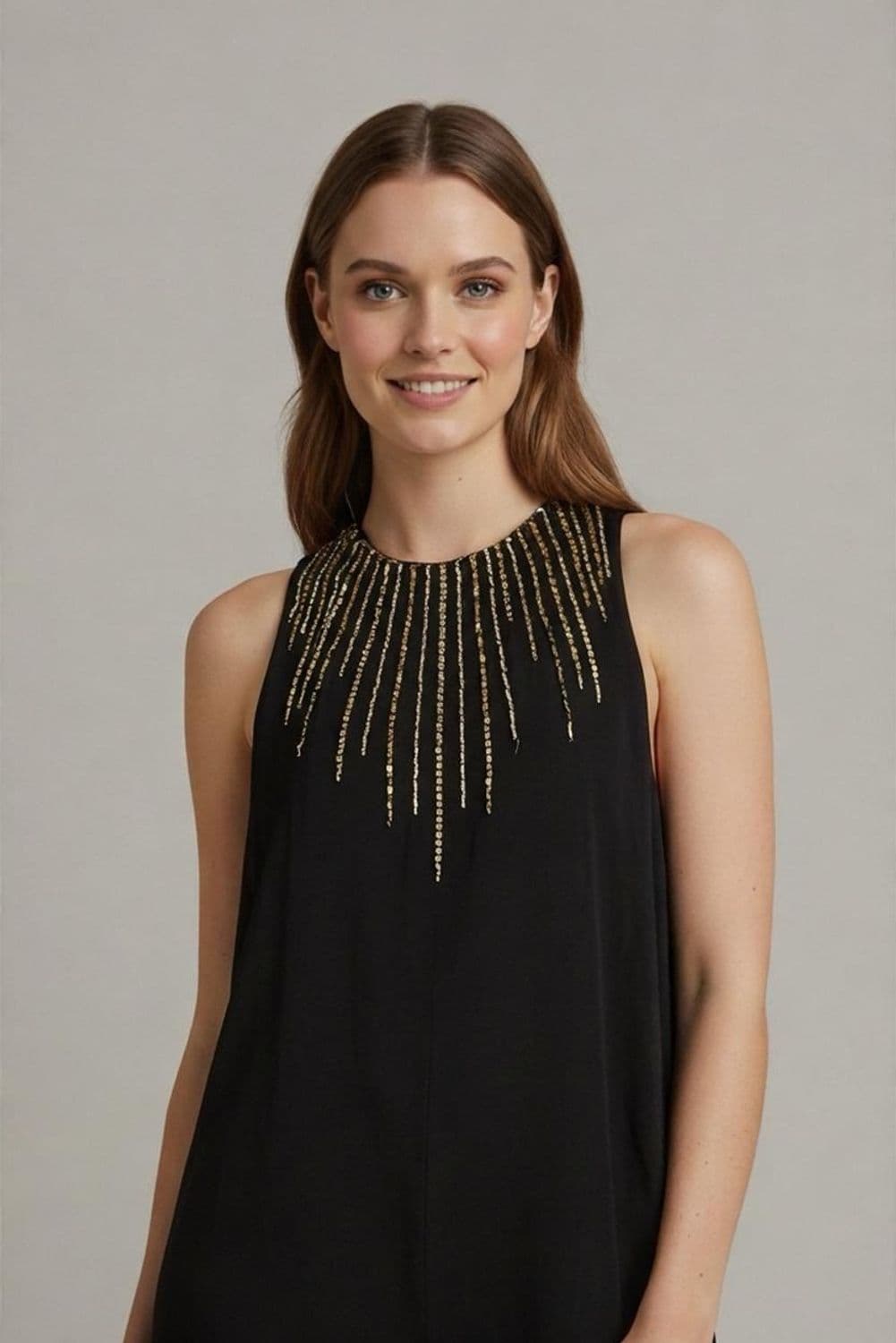 Vintage 70s Fita Rossi Black Silk Beaded Jumpsuit - Italian Alta Moda 1