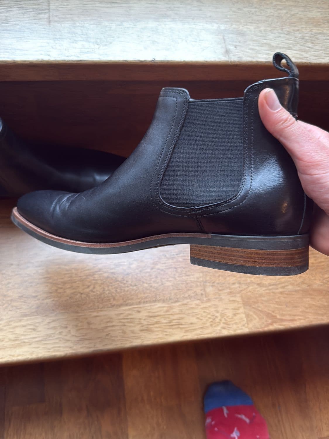 Black Leather Chelsea Boots - Size 44 7