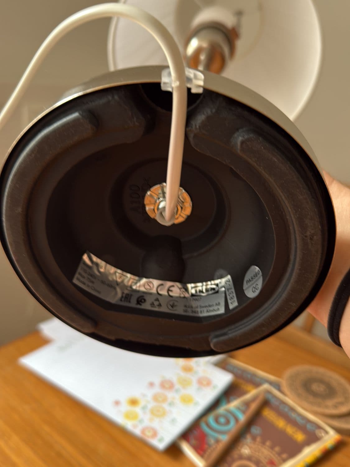 Table Lamp with White Pleated Shade and Chrome Base 2