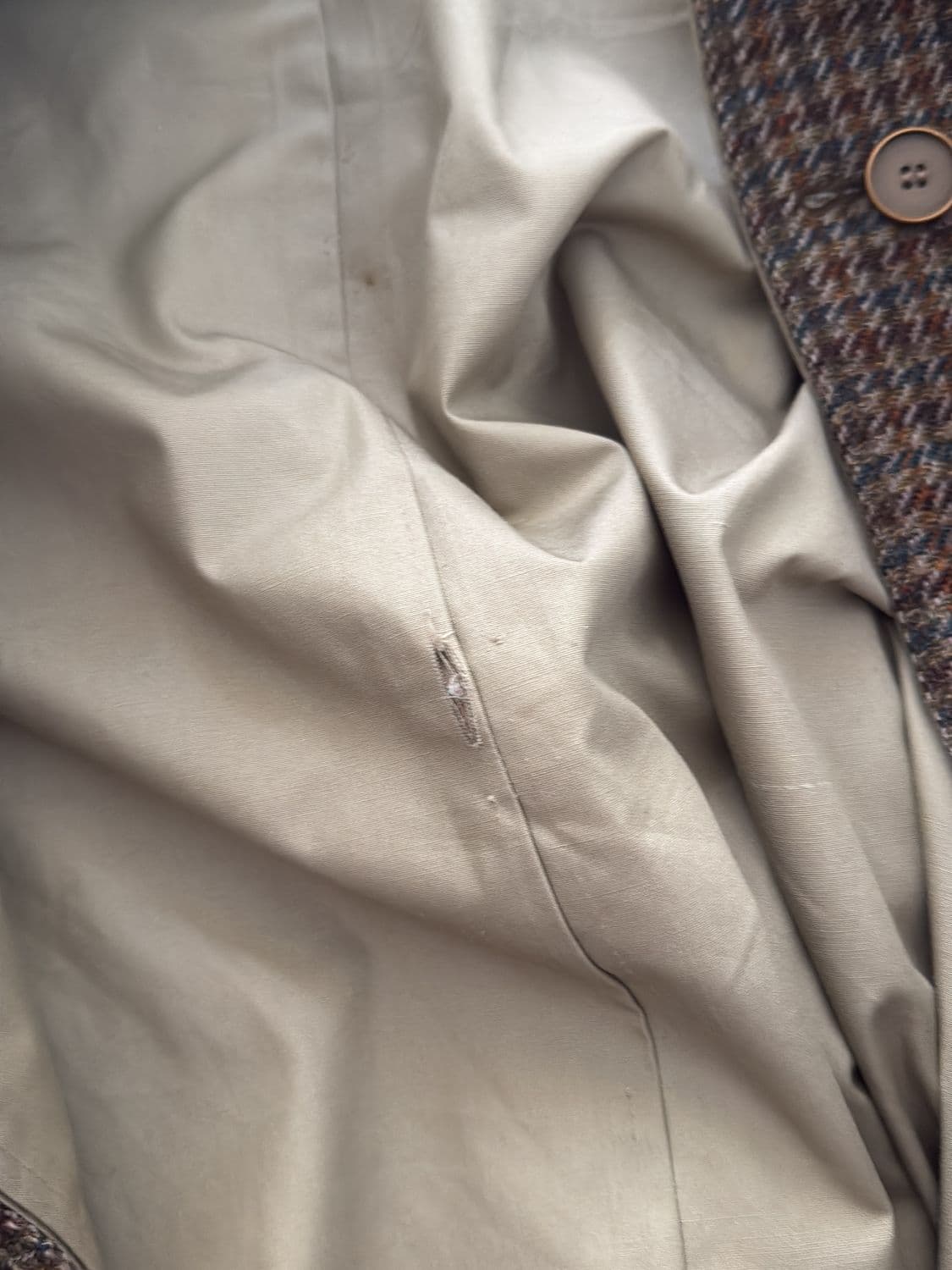 Houndstooth Wool Blend Coat - Brown & Grey 2