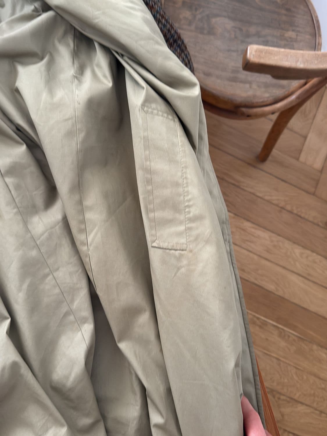 Houndstooth Wool Blend Coat - Brown & Grey 3