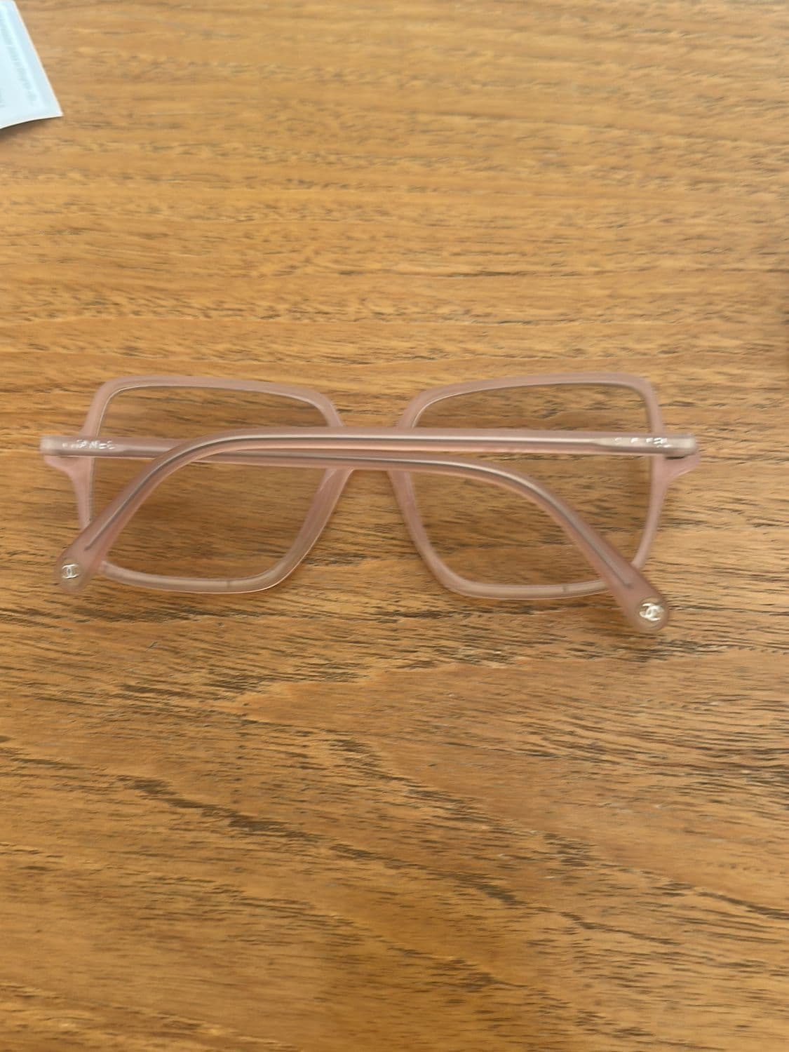 Chanel Designer-Brillengestell in Rosa mit transparenten Details