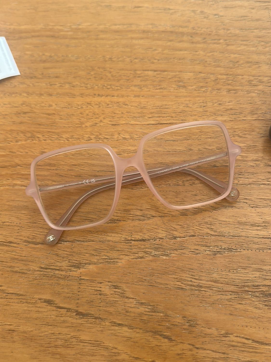 Chanel Designer-Brillengestell in Rosa mit transparenten Details 2