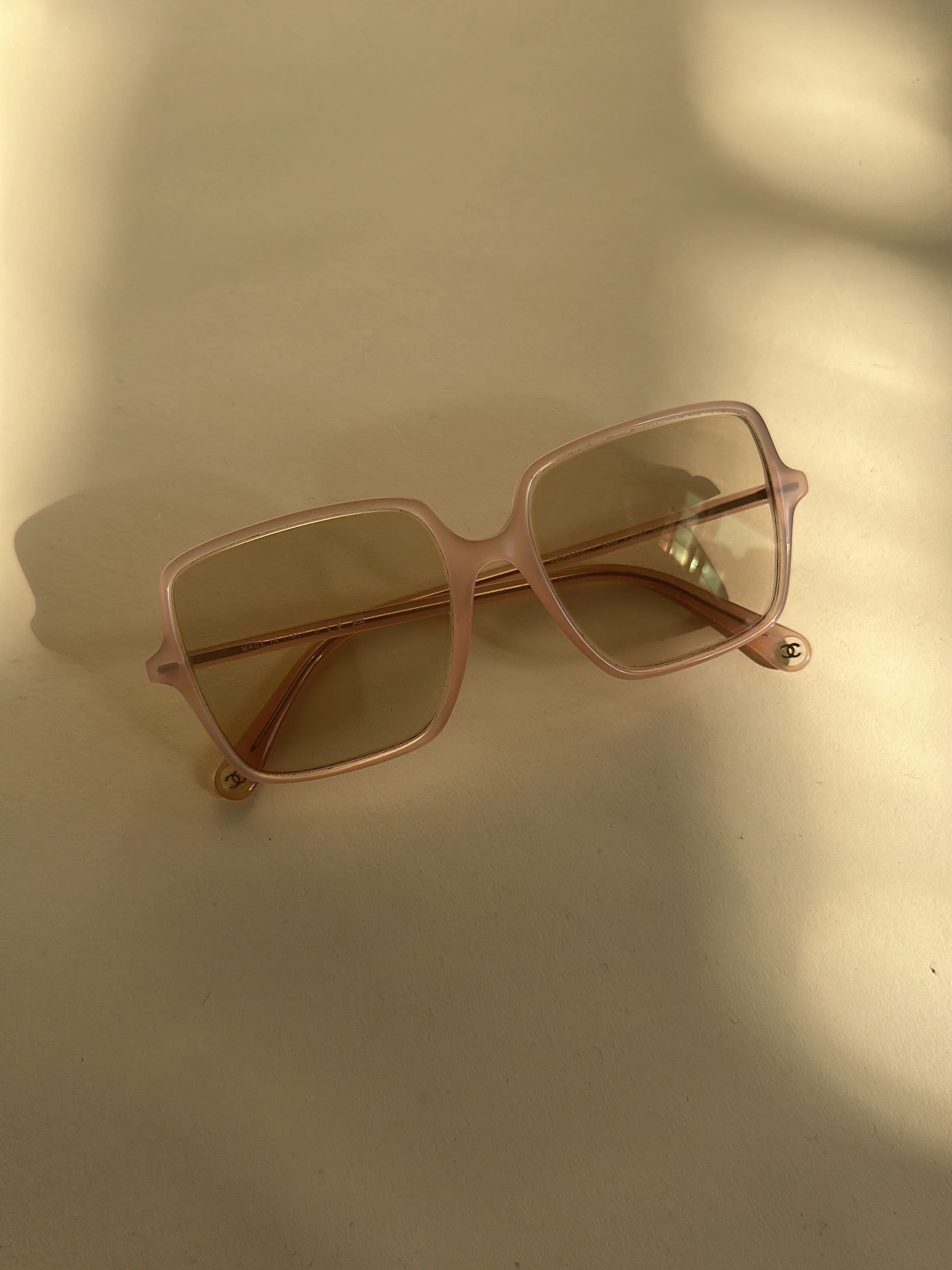 Chanel Pink Square Frame Sunglasses with Gradient Brown Lenses