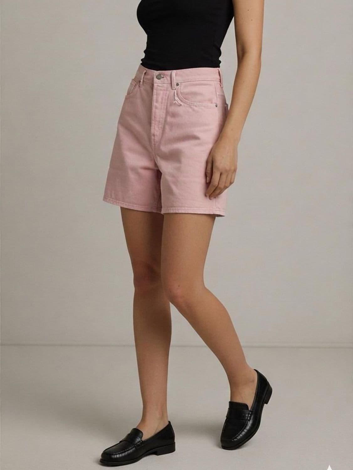Armedangels Pink High-Waist Cotton Denim Shorts - Size 28 1