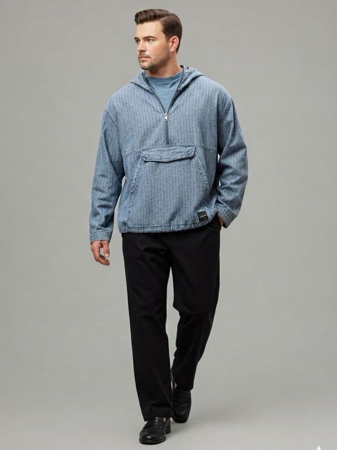 Vintage 90s Levi's Premium Denim Hooded Pullover Jacket - Size XL 1