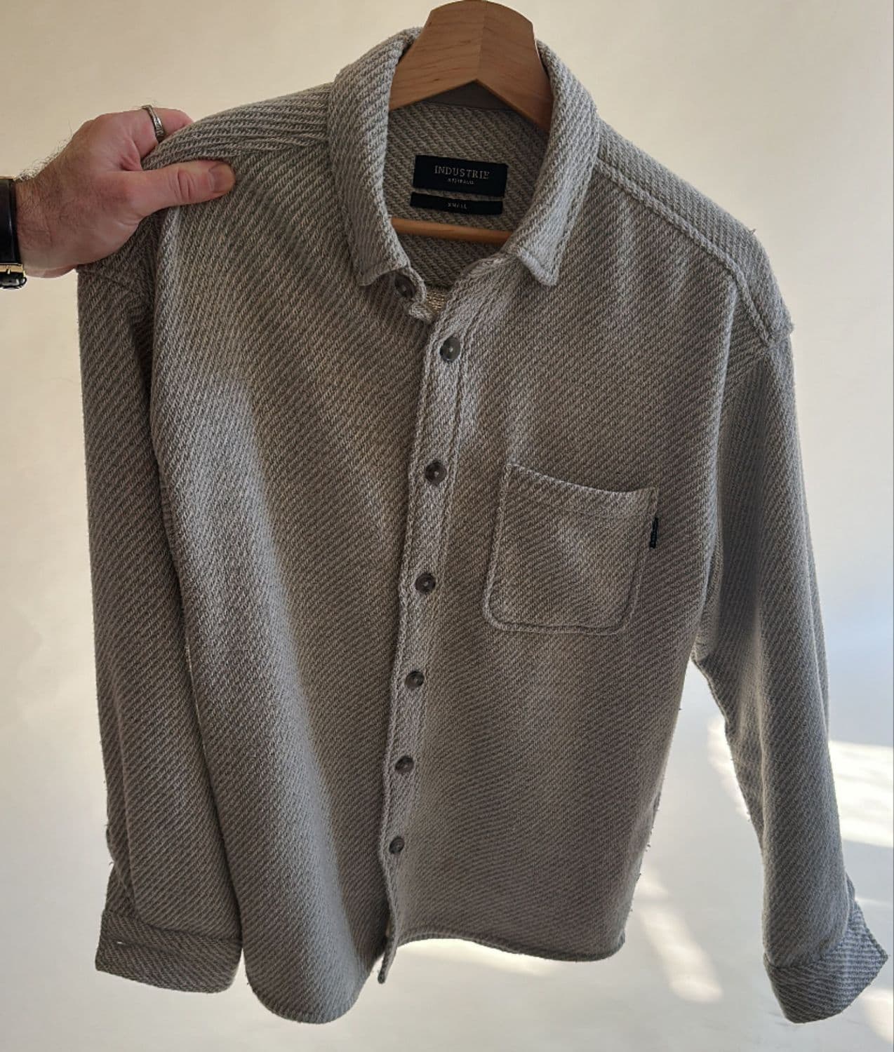 Industrie Langarm-Hemd mit Struktur - Größe M 2