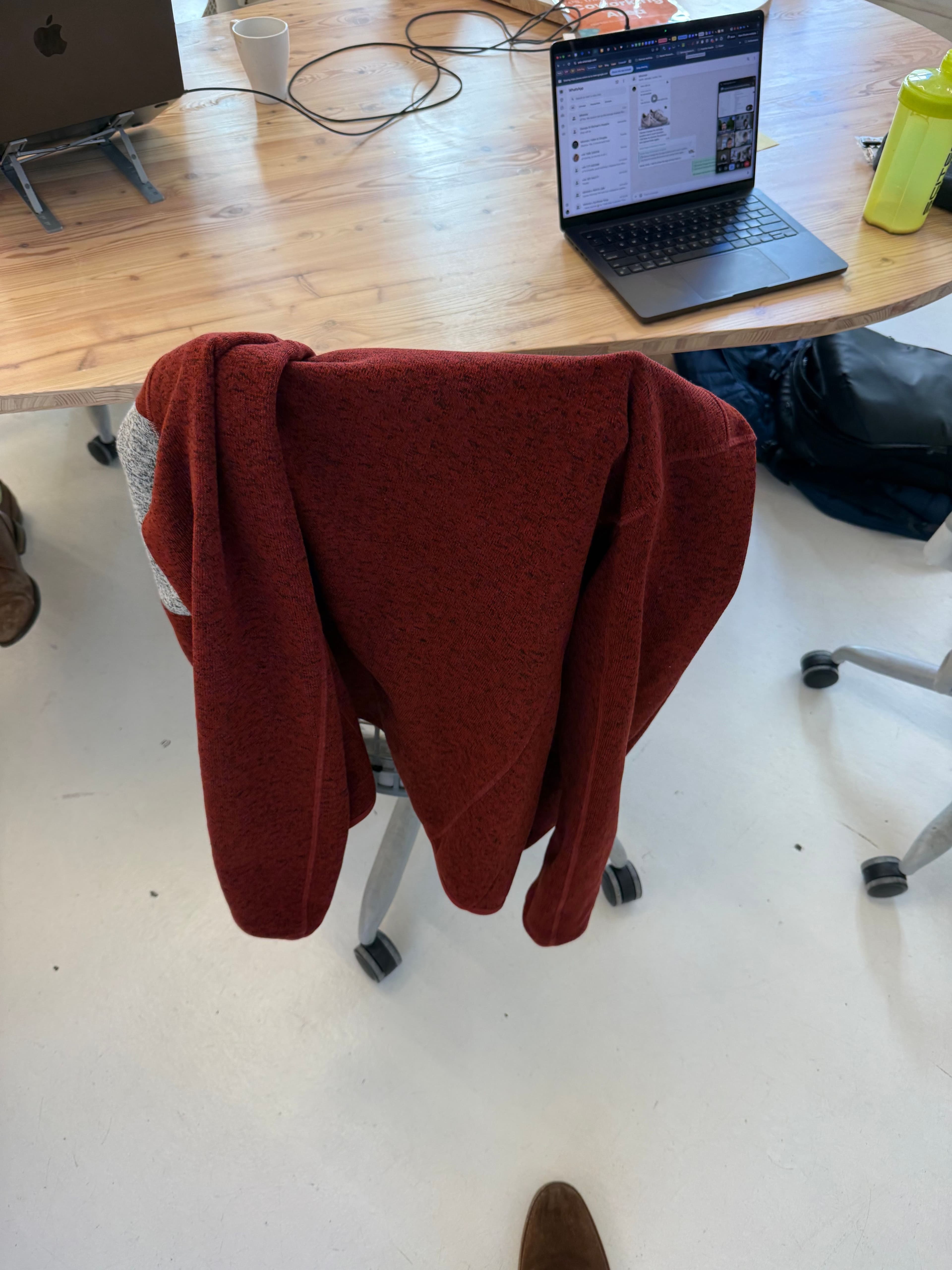 Meru Red Fleece Jacket with Grey Chest Pocket 3